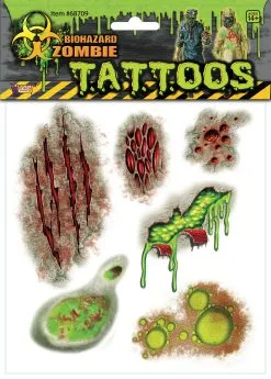 Biohazard Zombie Mutant Body Part Tattoos